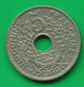 Лот: 8828878. Фото: 1. Французский Индокитай 5 центов... Азия