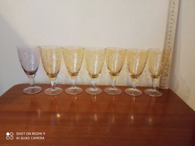 Лот: 19035874. Фото: 1. Рюмки цветное стекло в горошек... Рюмки, стопки