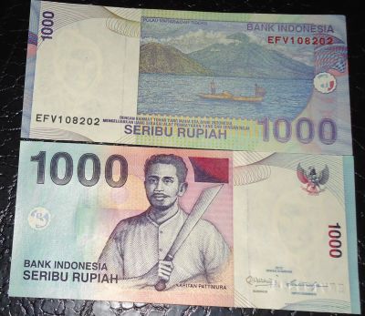 Лот: 4576399. Фото: 1. Банкнота 1000 рупий 2012 г. Индонезия... Азия