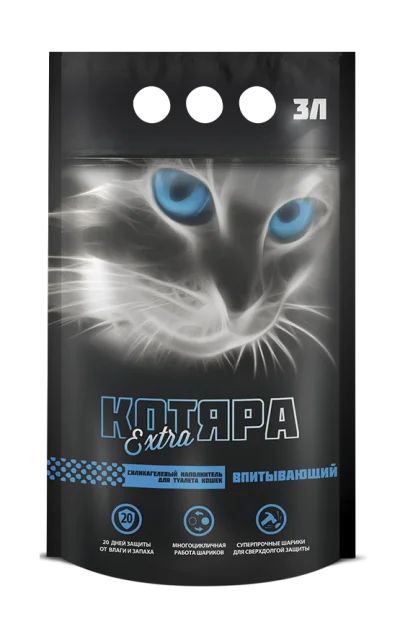 Лот: 13986572. Фото: 1. Наполнитель Котяра 3л Extra силикагель... Миски, лотки, наполнители