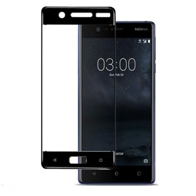 Лот: 11424701. Фото: 1. Защитное стекло Nokia 5 черное... Защитные стёкла, защитные плёнки
