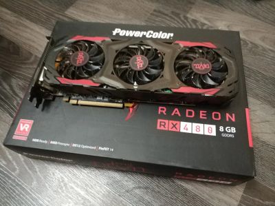 Лот: 15786088. Фото: 1. Видеокарта Powercolor radeon rx... Видеокарты