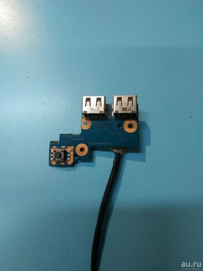 Лот: 16439524. Фото: 1. Б/У плата с разъемами USB, кнопка... Платы расширения, контроллеры, доп. порты