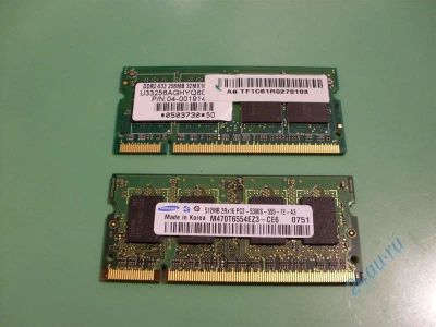 Лот: 713863. Фото: 1. SO-DIMM DDR2 (512+256). Оперативная память