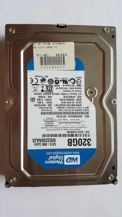 Лот: 11467544. Фото: 1. WD Caviar Blue WD3200AAJS 320... Жёсткие диски (HDD)