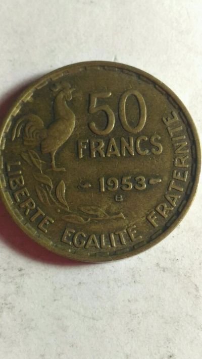 Лот: 12083248. Фото: 1. 50 франков. Франция. 1953г. Европа