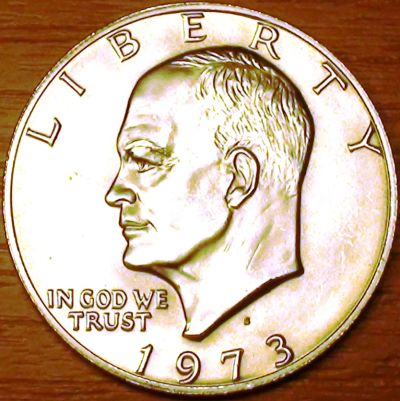 Лот: 18414255. Фото: 1. 1 доллар 1973г. Дуайт Эйзенхауэр... Америка