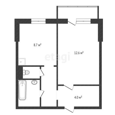 Лот: 21023965. Фото: 1. Продам 1-комн. кв. 32.4 кв.м... Квартиры, студии