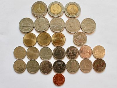 Лот: 11150891. Фото: 1. Набор из 27 монет Таиланда (10... Наборы монет