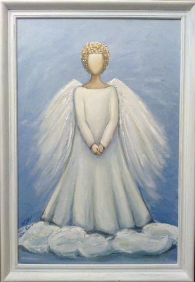 Лот: 4989386. Фото: 1. картина авторская "Ангел", масло. Картины, рисунки
