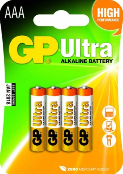 Лот: 13429395. Фото: 1. Батарейка GP Ultra 1.5V AAA-LR03... Батарейки, аккумуляторы, элементы питания