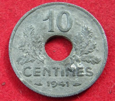 Лот: 15838976. Фото: 1. Франция 10 сантимов, 1941г. Остальные страны