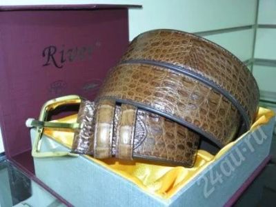 Лот: 604707. Фото: 1. ремень из кожи крокодила. Ремни, пояса