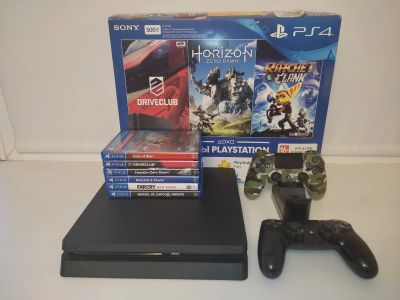 Лот: 20748200. Фото: 1. Playstation 4 slim 1Tb+Игры+2геймпада... Игры для консолей