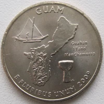 Лот: 6731210. Фото: 1. США 25 центов 2009. Гуам (штаты... Америка