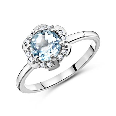 Лот: 23799522. Фото: 1. Серебряное кольцо с топазом и... Кольца, перстни