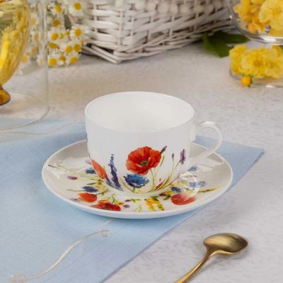 Лот: 24933603. Фото: 1. Чайная пара Zapel Fleurs des champs. Кружки, стаканы, бокалы
