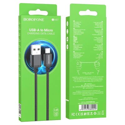 Лот: 22144123. Фото: 1. Кабель BOROFONE microUSB BX-87... Дата-кабели, переходники