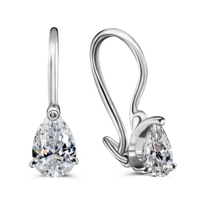 Лот: 23875934. Фото: 1. Серебряные серьги с фианитами. Серьги, каффы