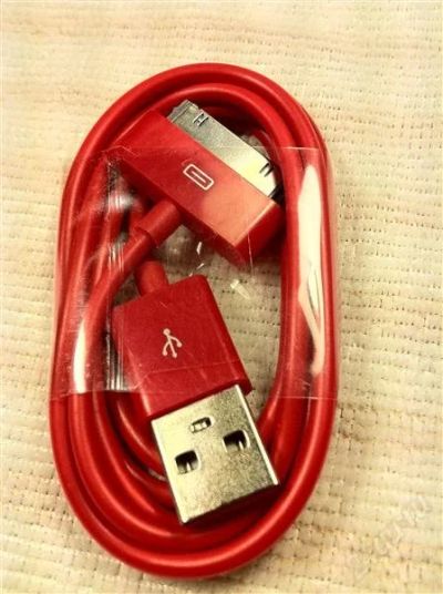 Лот: 1920286. Фото: 1. Датакабель Apple красный (2 шт... Дата-кабели, переходники