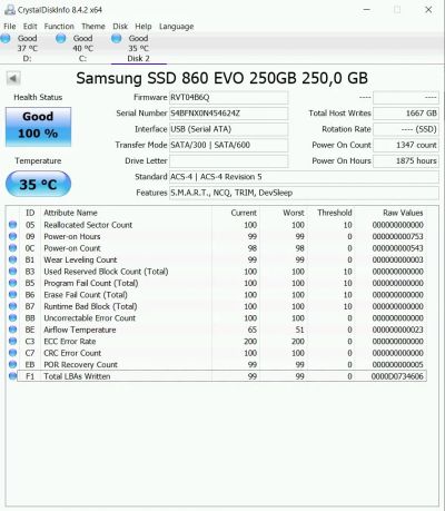 Лот: 17444097. Фото: 1. SSD диск Samsung 860 EVO 250 Гб. SSD-накопители