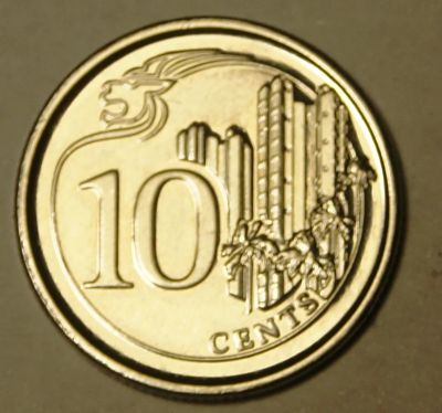 Лот: 3527401. Фото: 1. Сингапур.10 центов 2013 г.(547... Азия
