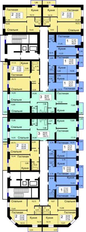 Лот: 11683458. Фото: 1. 2-комн. 55,38 кв.м. в ЖК "Рябиновый... Квартиры, студии