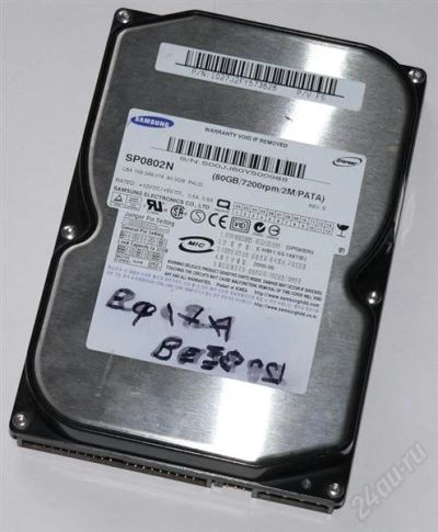 Лот: 1648809. Фото: 1. IDE 80Gb Samsung SpinPoint SP0802N... Жёсткие диски (HDD)
