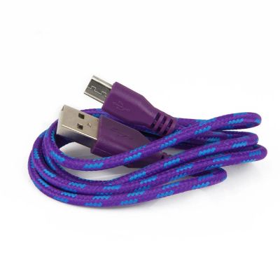 Лот: 8875176. Фото: 1. Кабель USB микро USB фиолетовый. Дата-кабели, переходники