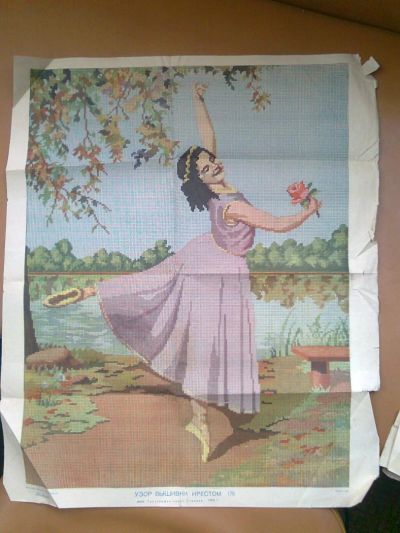 Лот: 4262275. Фото: 1. Узор вышивки крестом "балерина... Другое (антиквариат)