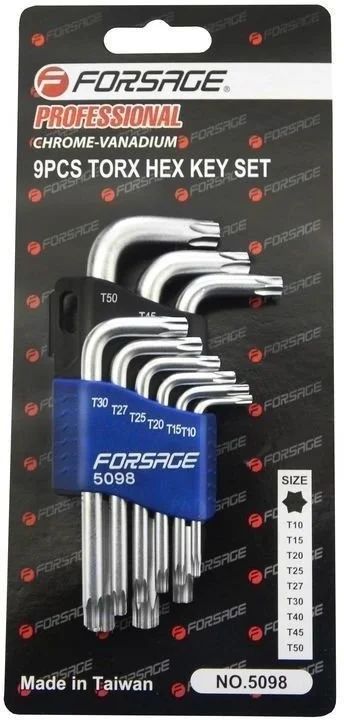 Лот: 14301061. Фото: 1. Набор ключей Torx Г-образных 9пр... Ручные инструменты для автомобиля