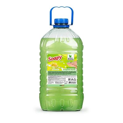 Лот: 20583380. Фото: 1. Жидкое мыло "Soapy" эконом "Зеленая... Бытовая химия