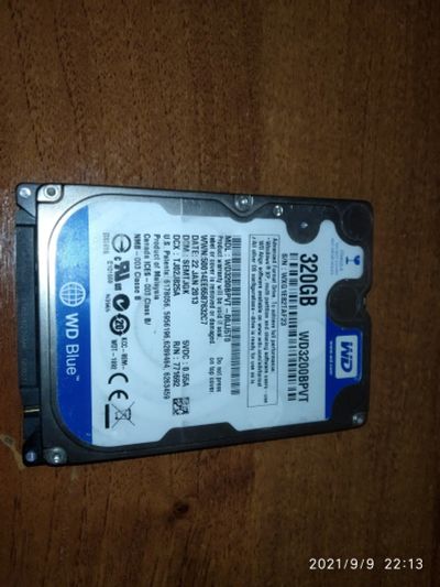 Лот: 18058204. Фото: 1. HDD 320GB WD Blue. Жёсткие диски (HDD)