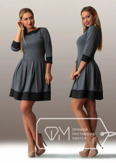 Лот: 7280028. Фото: 1. Платье серое короткое пышной юбкой... Платья