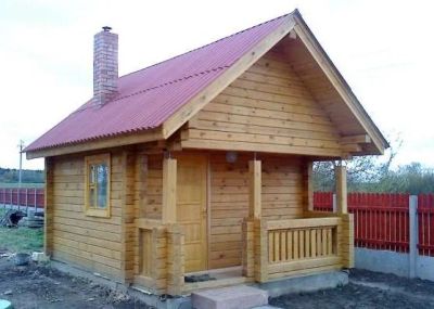 Лот: 11229346. Фото: 1. Баня 4х4 с террасой 1х4 из профилированного... Срубы, бани, дома