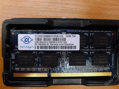 Лот: 2770067. Фото: 1. SO-DIMM DDR3 2 ГБ Nanya(16 чипов... Оперативная память