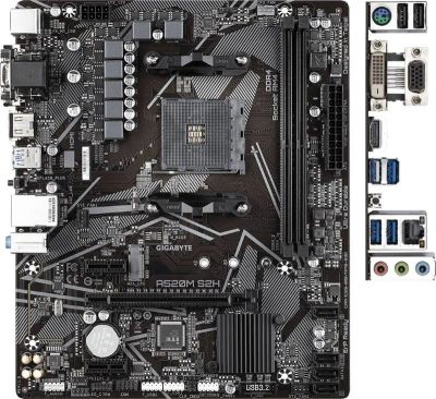 Лот: 24947209. Фото: 1. Мат.плата SocAM4 AMD A520 Gigabyte... Материнские платы