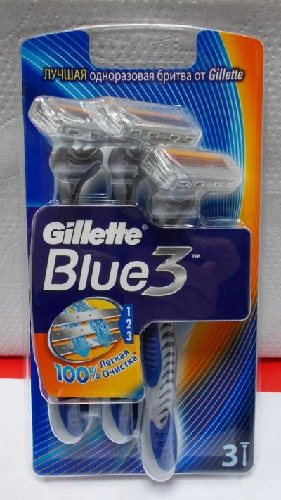 Лот: 6234362. Фото: 1. Gillette Blue 3 набор одноразовых... Укладка и стрижка волос, бритьё, эпиляция