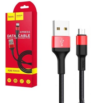 Лот: 22150882. Фото: 1. Кабель HOCO X26 MicroUSB 1m (Black... Дата-кабели, переходники