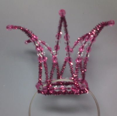 Лот: 15122141. Фото: 1. Корона розовая с кристаллами... Бижутерия ручной работы