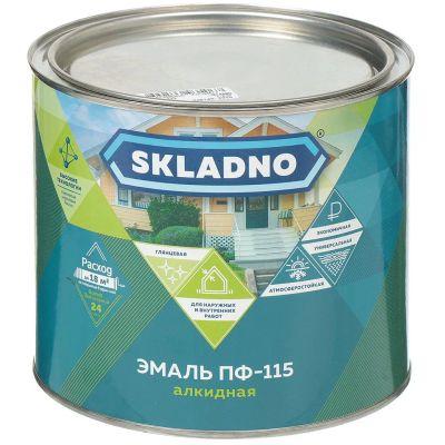 Лот: 24085423. Фото: 1. Эмаль Skladno, ПФ-115, алкидная... Краски, лаки, растворитель
