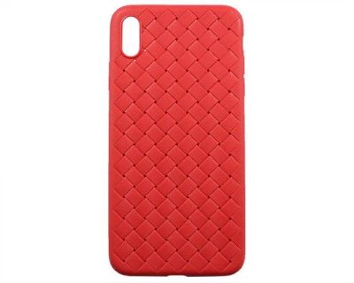 Лот: 20888171. Фото: 1. Чехол iPhone XS Max Плетеный красный. Чехлы, бамперы