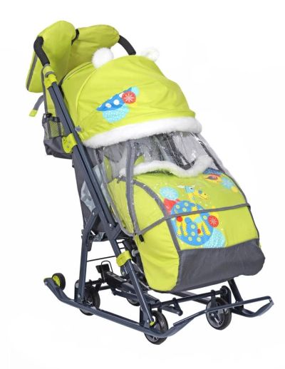 Лот: 10583112. Фото: 1. Санки-коляска Ника Детям 7-2 лимонный... Санки, снегокаты, ледянки, аксессуары