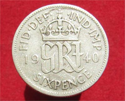 Лот: 11733811. Фото: 1. Великобритания 6 пенсов 1940 год... Остальные страны