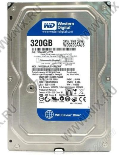 Лот: 153268. Фото: 1. Жесткий диск Western Digital 320Gb. Жёсткие диски (HDD)