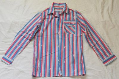 Лот: 3865977. Фото: 1. НОВАЯ рубашка, подростковая, бел-роз-гол... Рубашки, блузки, водолазки