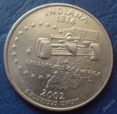 Лот: 115768. Фото: 1. США квотер (Индиана) (#163). Америка