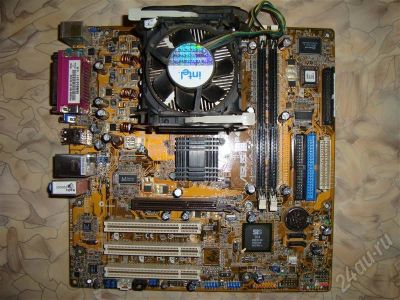 Лот: 651329. Фото: 1. Asus P4S800-MX SE + проц Intel... Материнские платы