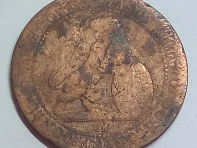 Лот: 15924607. Фото: 1. Монета Испании 5 сентимо, 1870... Европа