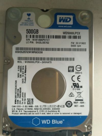 Лот: 12334002. Фото: 1. Жесткий диск 500Gb 2.5" Western... Жёсткие диски (HDD)